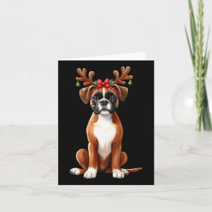 Boxer Reindekerstkerstman met Kerstmis met Kerstmi Kaart
