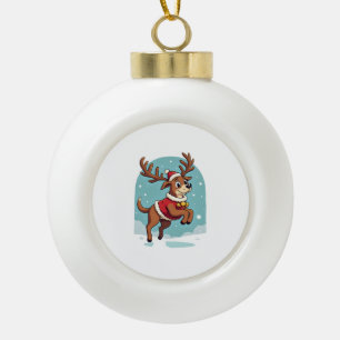 Boxer Rendier Dash Keramische Bal Ornament