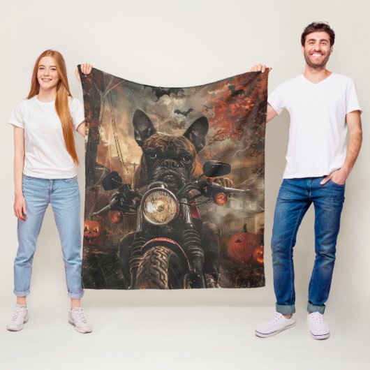 Boxer rijden motorfiets halloween eng fleece deken (In situ)