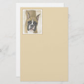 Boxer-schildering - Kute Original Dog Art Briefpapier (Voorkant / Achterkant)