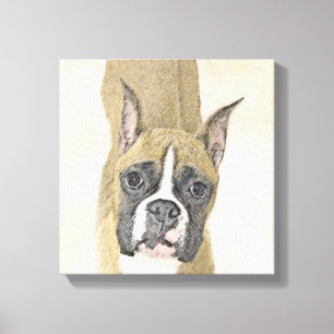 Boxer-schildering - Kute Original Dog Art Canvas Afdruk