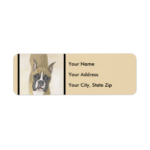 Boxer-schildering - Kute Original Dog Art Etiket