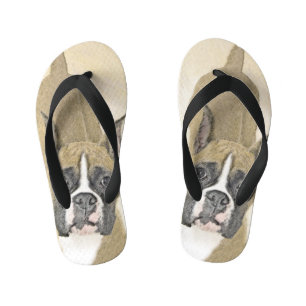 Boxer-schildering - Kute Original Dog Art Kinder Teenslippers