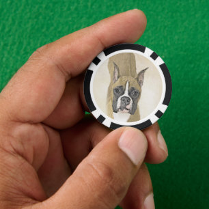 Boxer-schildering - Kute Original Dog Art Poker Chips