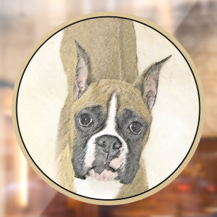 Boxer-schildering - Kute Original Dog Art Raamsticker