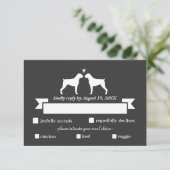 Boxer Silhouettes Wedding Reply RSVP (Staand voorkant)