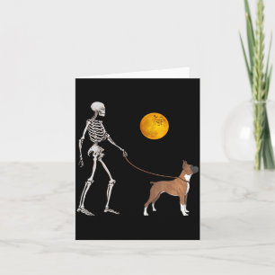 Boxer Skelet Hond Loop Halloween Kostuum Kaart