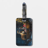 Boxer Sneeuwslee Kerstmisdecor Bagagelabel (Achterkant verticaal)