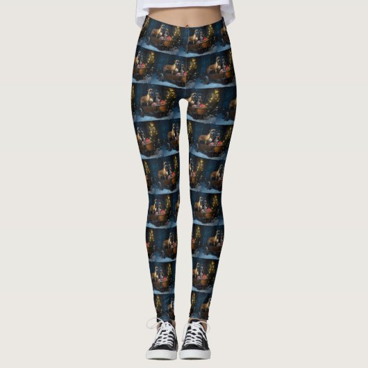 Boxer Sneeuwslee Kerstmisdecor Leggings (Voorkant)
