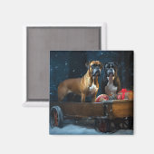 Boxer Sneeuwslee Kerstmisdecor Magneet (Voorkant / Achterkant)