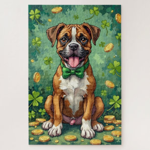 Boxer St. Patrick's Day Gelukkig Geluksdier Legpuzzel