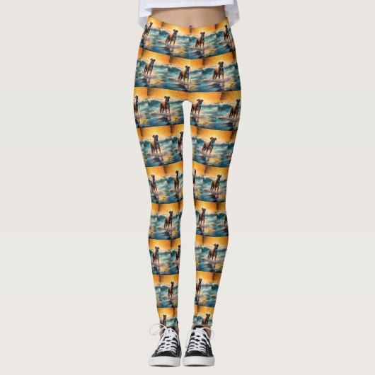 Boxer strand surfen schilderij leggings (Voorkant)