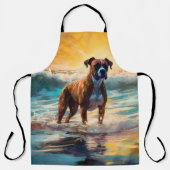 Boxer strand surfen schilderij schort (Voorkant)