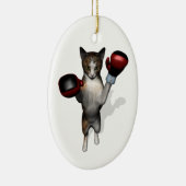 Boxer Tabby Keramisch Ornament (Rechts)
