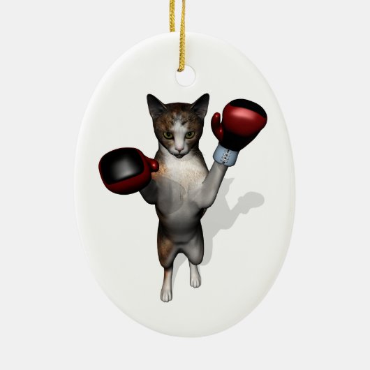 Boxer Tabby Keramisch Ornament (Achterkant)
