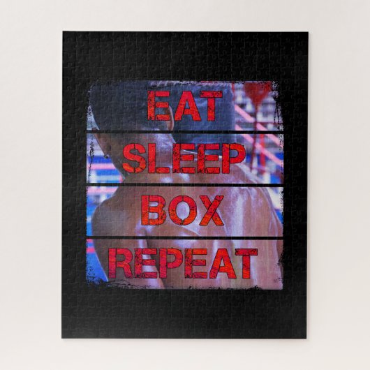 Boxer Training Quote Eat Sleep Box Herhalen Legpuzzel (Verticaal)