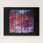 Boxer Training Quote Eat Sleep Box Herhalen Legpuzzel (Horizontaal)