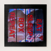 Boxer Training Quote Eat Sleep Box Herhalen Legpuzzel (Horizontaal)