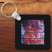 Boxer Training Quote Eat Sleep Box Herhalen Sleutelhanger (Voorkant)