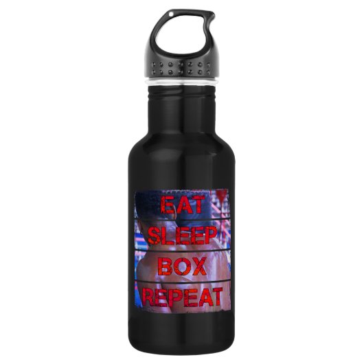 Boxer Training Quote Eat Sleep Box Herhalen Waterfles (Voorkant)
