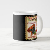 Boxer  Valentijn Funny Dog met Roos Extra Grote Beker (Voorkant rechts)