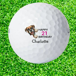 Boxer Verjaardag Liefhebbers van Golf Golfballen