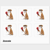 Boxer Vierkante Sticker (Vel)