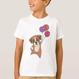 Boxer vliegt ballonnen op zoete dieren Honden T-shirt
