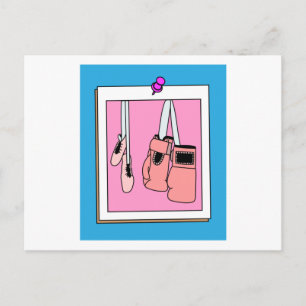 Boxer Vrouw Boxer Retro Boxing Briefkaart