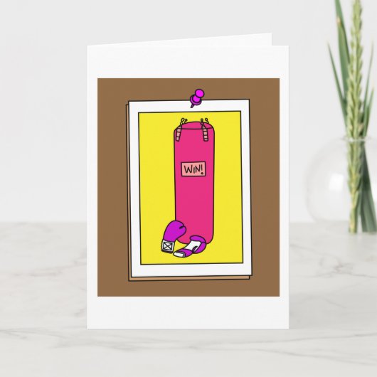 Boxer Vrouw Boxer Retro Boxing Kaart (Voorkant)