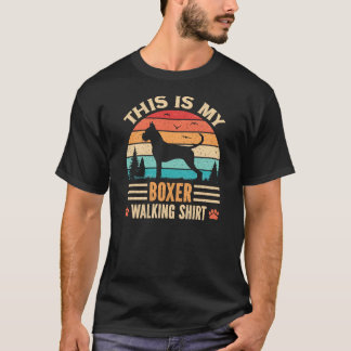 Boxer Wandelende Vader Duitse Hondenuitlater Retro T-shirt