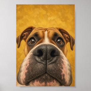 Boxer Wandkunst — Grappig Groot Neus Close-Up Port Poster