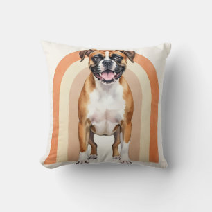 Boxer Waterverf Retro Boog Kunst Kussen
