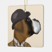 Boxer Wine Snob Keramisch Ornament (Links)