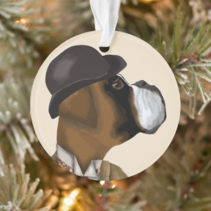 Boxer Wine Snob Ornament