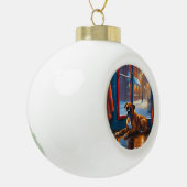 Boxer with Christmas Lights Holiday Keramische Bal Ornament (Links)