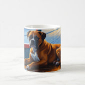 Boxer with Christmas Lights Holiday Koffiemok (Center)