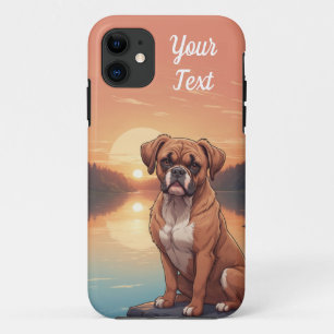 Boxerhond bij het meer iPhone 11 hoesje