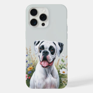 Boxerhond en wilde bloemen iPhone 15 pro max hoesje