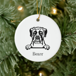 Boxerhond Gepersonaliseerde Huisdier Ornament, Cu  Keramisch Ornament