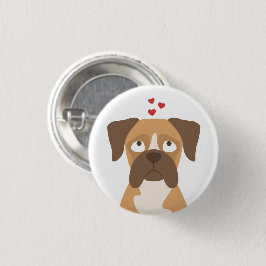 Boxerhond knopspeld, Boxerhond Speld, Boxerliefheb Ronde Button 3,2 Cm