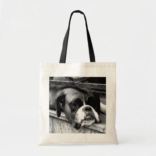 Boxerhond op vensterbank BTCNA Tote Bag (Voorkant)