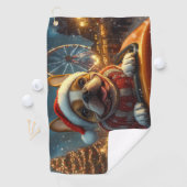 Boxerhond Roller Coaster Kerstmis Golfhanddoek (Insitu)