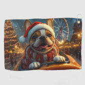Boxerhond Roller Coaster Kerstmis Golfhanddoek (Horizontaal)