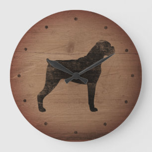 Boxerhond Silhouet Rustieke Stijl Grote Klok