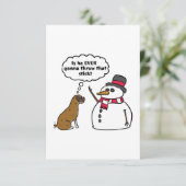 Boxerhond Sneeuwman Kerstmis Kaart (Staand voorkant)