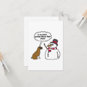 Boxerhond Sneeuwman Kerstmis Kaart (Voorkant / Achterkant in situ)