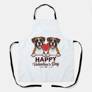 Boxerhonden Fijne Valentijnsdag Vintage Schort