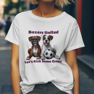 Boxerhonden Verenigd Laten we wat Gras Kicken T-shirt