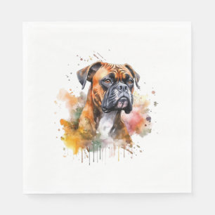 BoxerLove Waterverf Artwork - Loyal Canine Breed Servet
